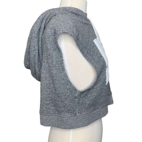 NWOT Ivy Park Women Sleeveless Cropped Logo Hoodie Grey Size XS Drawcord - Picture 6 of 12